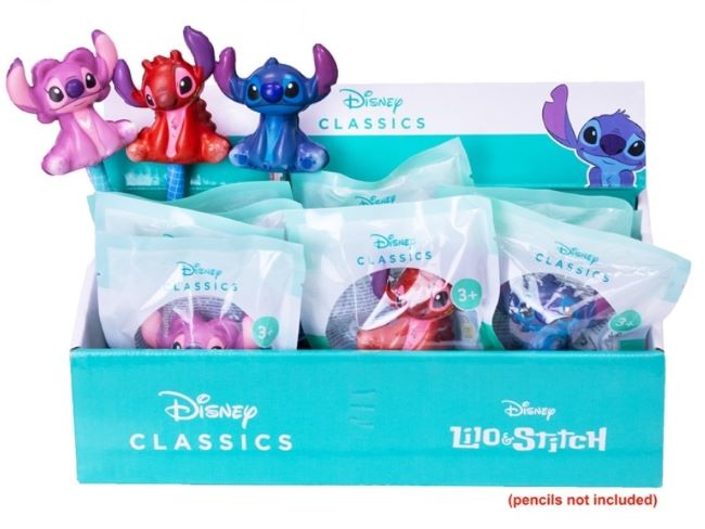 DISNEY LILO & STITCH Topper per matita squishy In bustina 5,5cm / In espo da 18pz 3ass…x18…x108